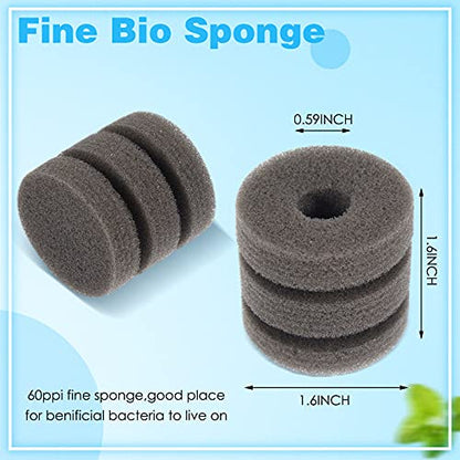Riakrum 2 Pieces Mini Aquarium Single Sponge Filter Submersible Foam Filter Quiet for Small Fish Tank 0.5-5 Gallon Fixed Freshwater Salt Water