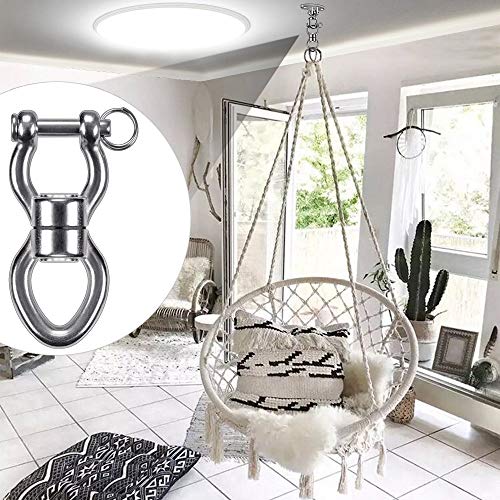 SELEWARE Heavy Duty Bearing Swing Swivel, 360° Rotation Hanging Accessory | Quiet Smooth Rotation, Supports Up to 1200LB, 1 Pack, Removable Buckle for Swings, Hammocks, Tire Swings and Heavy Bags - color: Swivel (D) Only