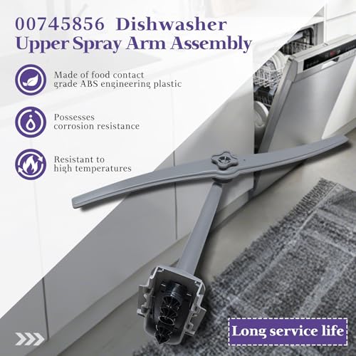00745856 Dishwasher Upper Spray Arm Assembly Compatible with Boh,00745856 Spray Arm Replacement 745856 3279216 AP5691325 PS8737036 EAP8737036 ﻿