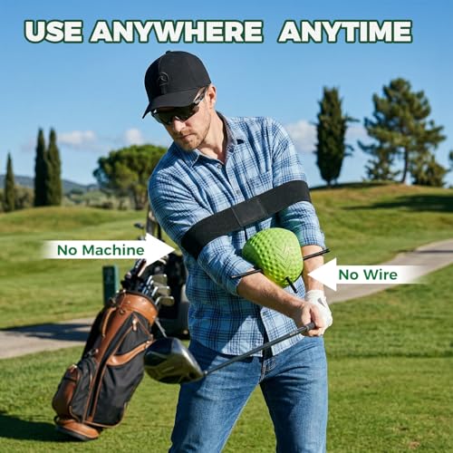 The Connector Golf Training Aid Ball, Golf Swing Trainer for Fix Chicken Wing – Posture Correction Kit with Arm Band, Golf Training Aids Swing Mechanics, Muscle Memory Builder, Perfect Golf Gift Set