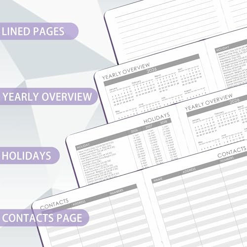 2026-2027 Planner - Academic Planner 2026-2027 Weekly Monthly Planner, July 2026 - June 2027, 5.7'' x 8.4'', Thick Paper, Leather Cover, Pen Holder, Back Pocket, Perfect Daily Organizer - Purple - color: Purple