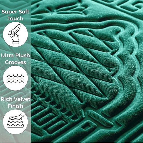 Sacred Artisans Padded Prayer Mat Thick with Soft Velvet Foam for Men and Women | Prayer Rug and Meditation Mat for Home Travel & Gift (Green - Padded) - color: Green - Padded