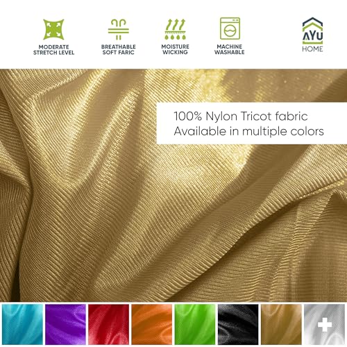 AyuHome Aerial Silks Kit for Home - Premium Yoga Swing for Adults with 660 lbs Capacity - Versatile Aerial Yoga Hammock for Gymnastics Training - color: Aerial silk - Gold - New