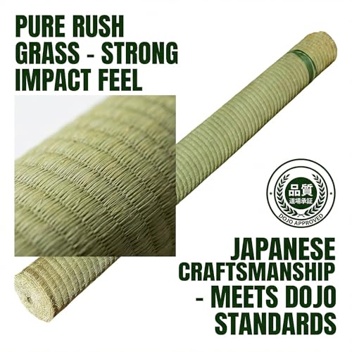 6 Pcs Tameshigiri Tatami Cutting Mats - Pre-Rolled & Pre-Tied Targets, 100% Igusa (Soft Rush) for Katana Sword Practice, Japanese Craftsmanship, 34" x 78"