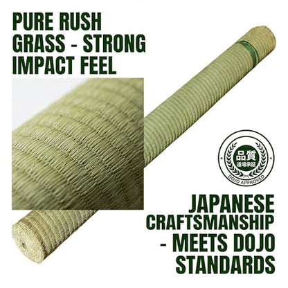 6 Pcs Tameshigiri Tatami Cutting Mats - Pre-Rolled & Pre-Tied Targets, 100% Igusa (Soft Rush) for Katana Sword Practice, Japanese Craftsmanship, 34" x 78"