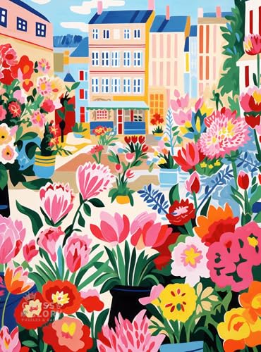 Cross & Glory | 1000 Piece Jigsaw Puzzles for Adults | Petal Promenade - color: Spring Hues