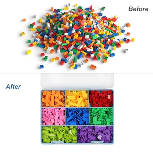 CGCG Plastic Craft Storage Box Organizer with Removable Tray | Portable container with handle, utility case for beads, tools, sewing, playdoh, fishing tackle, hobby and small parts