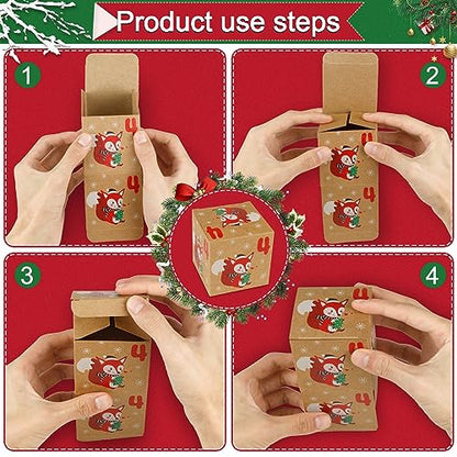 ONESING 24 Pcs DIY Christmas Advent Calendar Boxes for 2025, 24 Days Countdown Calendar Gift for Adults and Kids Christmas Cardboard Number Boxes Make & Fill Your Own Advent Calendar Boxes Lovely Xmas Party Present, Kraft Papper - color: Style-B