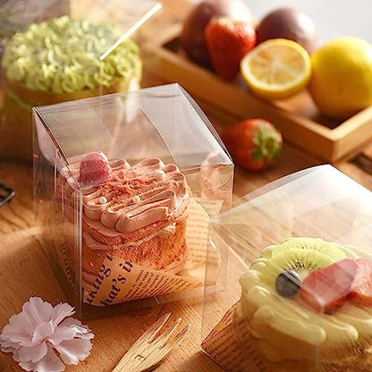 45 Pack 3x3x3 Inches Clear Favor Boxes with Ribbons, Transparent Plastic Cube Treat Boxes for Candy Goodie Gift, Small Individual Hot Cocoa Bomb Packaging Box - color: 3x3x3 Inch