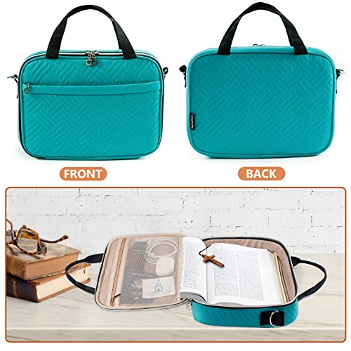 Aplufine Large Bible Case for Women-Bible Covers-Bible Carrying Case-Book Bags and Totes for Women with Detachable Shoulder Strap, Bible Gift