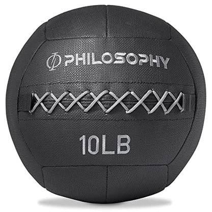 Philosophy Gym Wall Ball - Soft Shell Weighted Medicine Ball with Non-Slip Grip - style: 10 LB