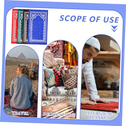 PRETYZOOM Travel Prayer Mat Compact Muslim Prayer Rug Decorative Islamic Patterns