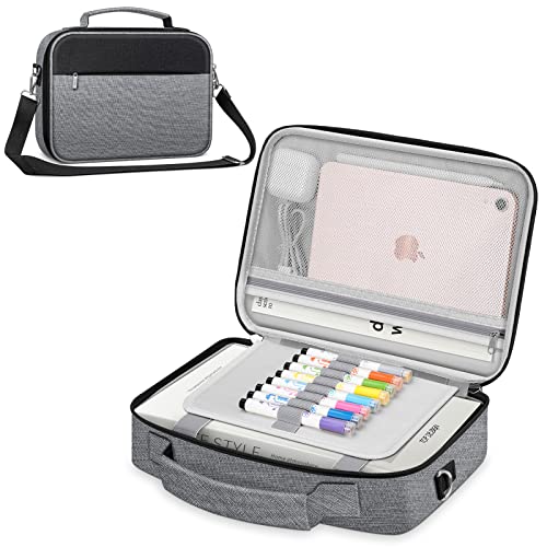 FINPAC Large Bible Cover w/Shoulder Strap, Carrying Book Case Church Bag Bible Protective w/Pen Slots and Zippered Pocket, Gift for Women Lady, Gray - color: Gray
