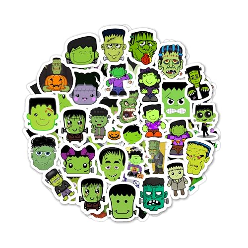100Pcs Frankenstein Stickers for Water Bottle and Laptop - Frankenstein Party Supplies & Decorations, Waterproof Vinyl Decals, Monster and Horror Stickers, Gifts for Women & Men - color: Frankenstein Stickers