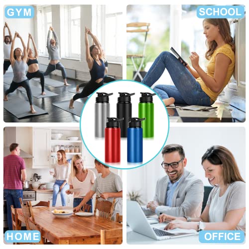 10 Pack Water Bottles Bulk, 20oz Sports Aluminum Water Bottle with Snap Lids Metal Reusable Leak proof Personalized Bottle for Travel Camping Gym Hiking Fishing(Black) - color: Black