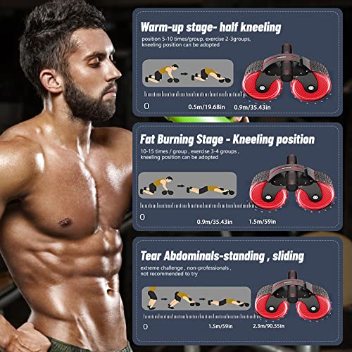 AB Roller, Automatisches Rebound-Bauchrad, Bauchroller Pedal Puller, Bauchroller Muskel Trainer, Automatic Rebound Abdominal Wheel for Home Gym Strength Training