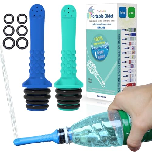 2PCS Backpacking Bidet - Portable Bidet for Toilet - Travel Bidets , Universal Shower Pipe for Traviling, Compatible with Every Bottle. Discreet,Ecological,Mini, Elderly,Sprayer,Personal,Handheld - color: 2pcs-pocket Bidet