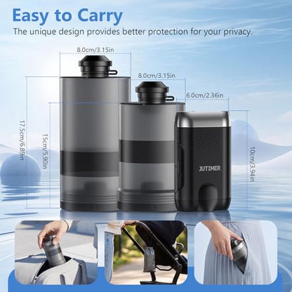 Electric Portable Bidet for Travel, JUTIMER 260ml+380ml Handheld Peri Bottle for Postpartum Care & Travel, USB Rechargeable Bidet Sprayer for Post-Surgery, Hemorrhoid Relief, Camping, Dual Spray Modes