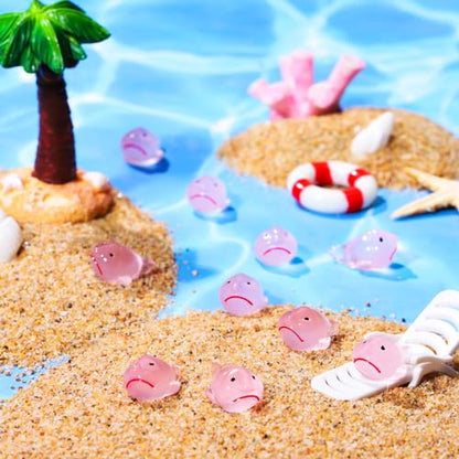Gemscream 50 Pcs Mini Resin Animals Tiny Small Miniature Blobfish Figurine Cute Ornaments for Micro Fairy Garden Landscape Accessories Hide Crafts Decor Aquarium(Luminous) - style: Luminous