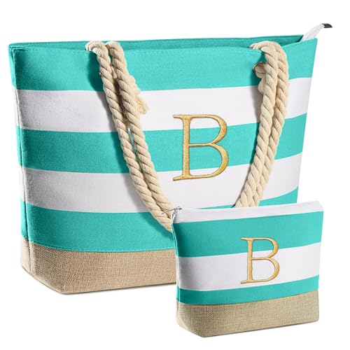 YOOLIFE Beach Bags for Women - Travel Canvas Beach Tote, Pool Waterproof Bag, Travel Essentials, Gifts for Women Birthday - color: Blue, style: B
