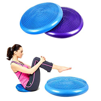 Haofy Inflatable Yoga Mat, PVC Balance Exercise Disc with Soft Flexible Material, for Fatigue Reduction and Health Improvement, 330mm x 330mm x 10mm - color: Blue