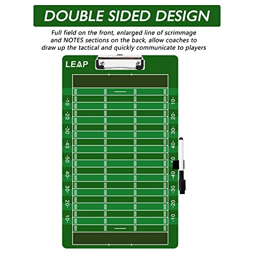 Coach Board Clipboard Premium Tactical Double-Sided Coach Marker Board with Full & Half Court Dry Erase Marker Board for Basketball Baseball Football Soccer Hockey Lacrosse & Volleyball Coahces - color: Football Clipboard
