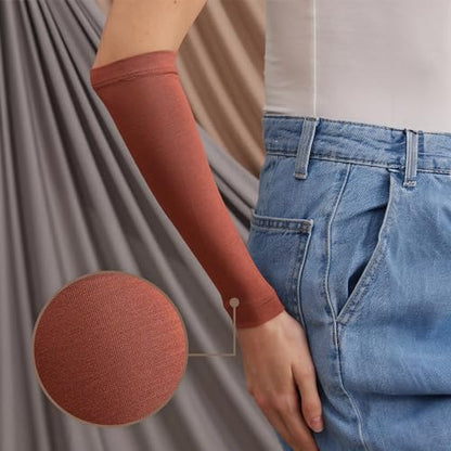 Modest Arm Cover | Jersey Arm Cover | Modest Sleeve Covering for Muslim Women - color: Redwood