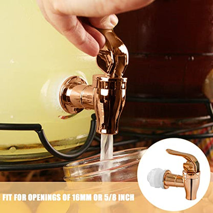 Biaungdo 2 Pcs Replacement Spigot for Beverage Dispenser, Rose Gold | Push Style, Beverage Dispenser Compatible, Carafe Spigot, Water Dispenser Replacement Spout Faucet - color: Rose Gold