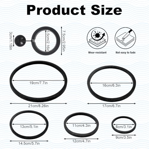 5 Sizes EVA Fish Feeding Ring and 1 Pcs Suction Cup Fish Feeder Ring | 6 Pcs Black Round Floating Rings for Aquarium Set, Floating Rings for Aquarium Betta Goldfish Guppy