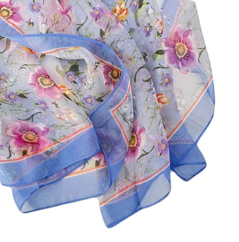 Pokeedioty Scarfs for Women Lightweight Fashion Scarves Elegant Floral Pattern Sheer Scarfs Sunscreen Shawls Wraps - color: P 073