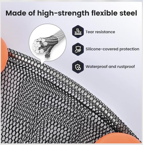 Extra Large Foldable Floating Fish Basket Live Fish Basket for Kayak Fishing Multi-Purpose Fishing Basket with Rubber Coated & Nylon Netting 2 - size: 16*20 inch, 16*24 inch