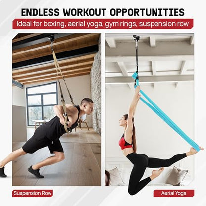 Yes4All Punching Bag Hanger, Stainless Steel Swivel Chain with 4 Snap Hooks for Heavy Bag, Gym Swing, Trapeze, and Hammock - color: I-Beam Hanger with Swivel Chains & Carabiner