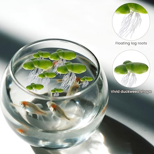 36 Pack Artificial Mini Duckweed with Root, Artificial Floating Plant Plastic Aquarium Simulation Floating Plants for Aquarium Tank Decor
