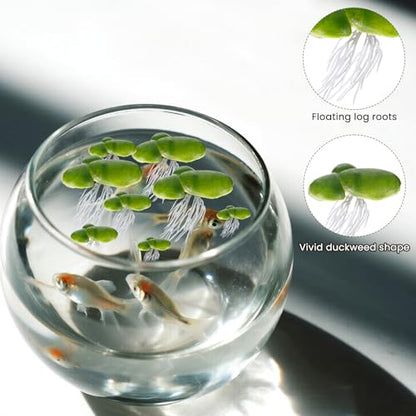 36 Pack Artificial Mini Duckweed with Root, Artificial Floating Plant Plastic Aquarium Simulation Floating Plants for Aquarium Tank Decor
