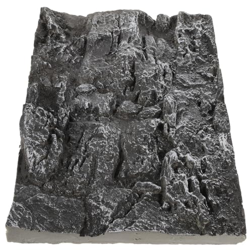 Kisangel 3D Rock Terrarium Background Board, 17.7x11.8 in for Reptile Tank - color: Dark Grey