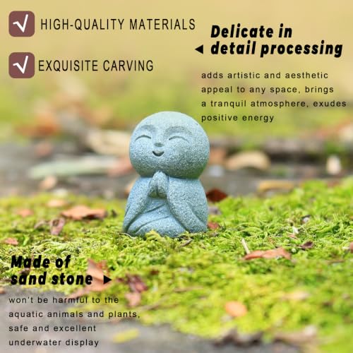 6 PCS Mini Zen Garden Accessories, Miniature Garden Bridge Foo Dogs Torii Gate Sandstone Figurines Meditation Zen Decor Japanese Fish Tank Terrarium Decorations Plant Pots Bonsai Craft Decor (M) - style: Garden