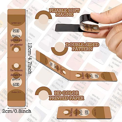 Chinco 30 Pcs Magnetic Bookmarks Christian Bookmarks Bulk Bible Verse Inspirational Scripture Page Clips for Women, Childrens, Kids, Teachers, Mothers Day, Church Supplies, School Gifts (Boho) - style: Boho
