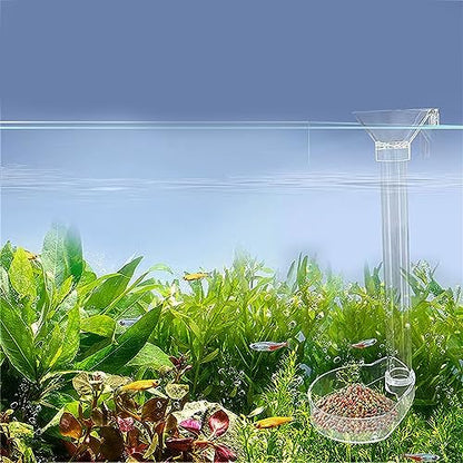 1 Set Aquarium Acrylic Feeding Tube Bowl Aquarium Shrimp Fishtank Acrylic Feeding Tools Anti-Drift Feeding Feeder