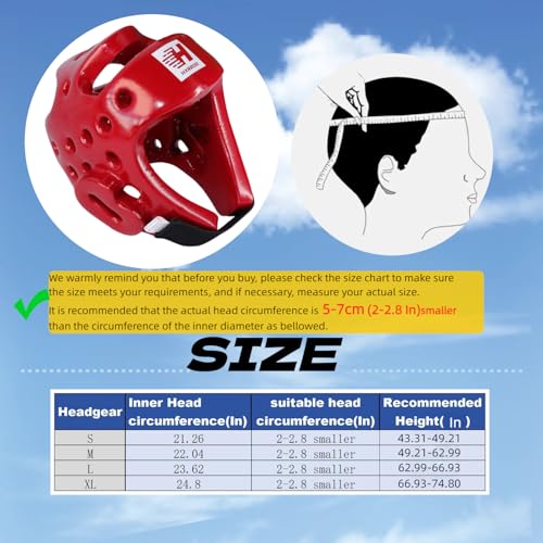 Taekwondo Sparring Head Guard, Competition Protection Headgear for Taekwondo, Karate and Martial Arts - color: red, size: Small