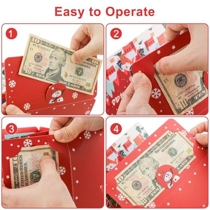 Christmas Cash Gift Envelopes, 2026 New Year's Eve cash gift envelope with 10 Slots, Surprise Card Holder for Xmas, DIY Holiday Money Gift Card for Money Holder for Family & Friends, Blue - color: Blue