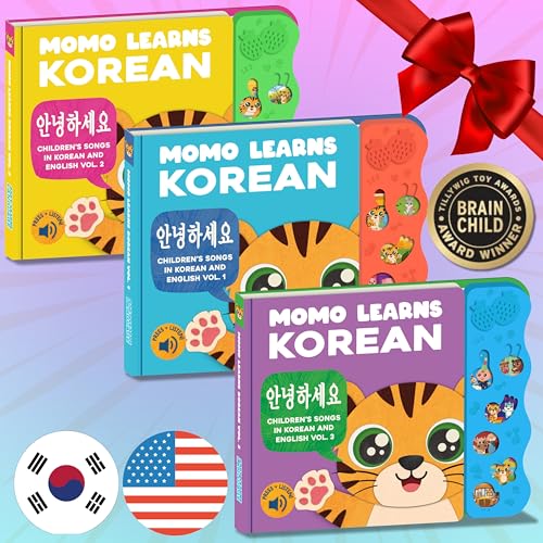 Vol. 3 — Interactive Sound Board Book for Toddlers 1-3, Bilingual English & Hangul Songs & First Words, Talking Musical Learning Toy and Gift for Babies & Kids