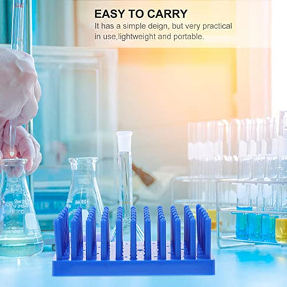 ULTECHNOVO 1pc Plastic Test Tube Stand Laboratory Test Tube Rack Drying Rack Blue Glass Plate Strong Lightweight Easy to Store
