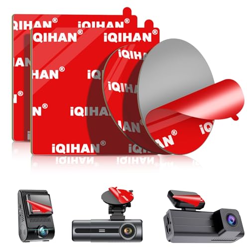 Adhesive Sticky Pads for Dash Cam Mount - 4PCS Heavy Duty Double Sided Tape Replacement for Dashcam & Car Camera Suction Cup, Heat Resistant Sticker Glue Mounting on Windshield/Windscreen/Window Glass - color: Grey
