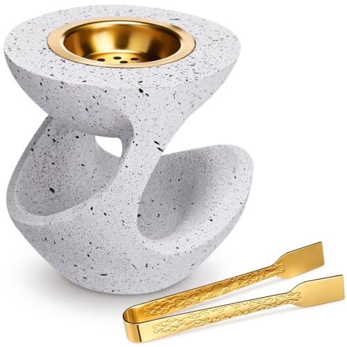Hushee Resin Incense Burner Incense Censer Bakhoor Burner Charcoal Burners with Handle Tongs for Yoga Spa Meditation Office Eid Home Decor Housewarming Wedding Party Gifts