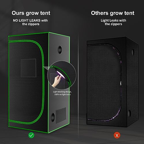 32"x32"x63'' Grow Tent, High Reflective 600D Diamond Mylar Canvas with Observation Window and Floor Tray for Hydroponic Indoor Plant Growing - size: 32"x32"x63''