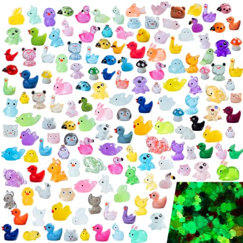 150 pcs Mini Resin Animals Many Styles Variety Tiny Animals Figures Miniature Little Small Animal Figurines Bulk for Micro Fairy Garden Landscape Accessories Hide Crafts Decor Aquarium - color: Animals-150p