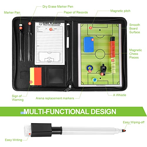 Pure Vie Portable Magnetic Soccer Coaching Board Football Tactics Clipboard | Soccer Strategy Whiteboard for Coaches Training and Matches, Dry Erase Board with Magnet, Pen Football Sport Coach Must Haves - color: 20.87'' X 12.20''