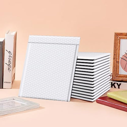 Fuxury Bubble Mailers 8.5x12 Inch 25 Pack White Padded Envelopes 8.5x11 Usable Size Self Seal Waterproof Bubble Envelopes for Shipping, Small Business, Jewelry & Clothing #2 - color: White, size: 8.5x12" 25PC