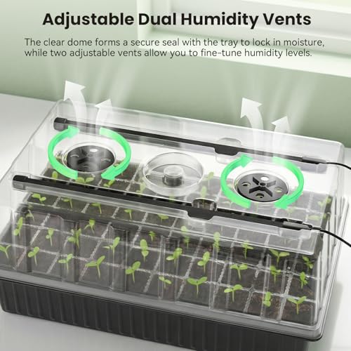 BAOSHISHAN Seed Starter Tray with Grow Light - 60 Cells Self-Watering | 24/7 LED Grow Light, 4'' Humidity Dome, Ideal for Herbs & Indoor Plants, Promotes Fast Germination, Durable Plastic Build