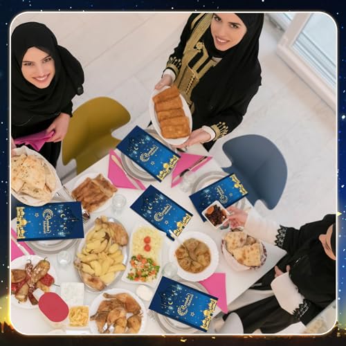 Yeaqee 100 Pcs Eid Mubarak Napkins Ramadan Disposable Mexican Paper Napkins Cinco De Mayo Fiesta Supplies Party Taco Fiesta Guest Hand Towels for Kitchen Party Supplies (Moon) - color: Moon